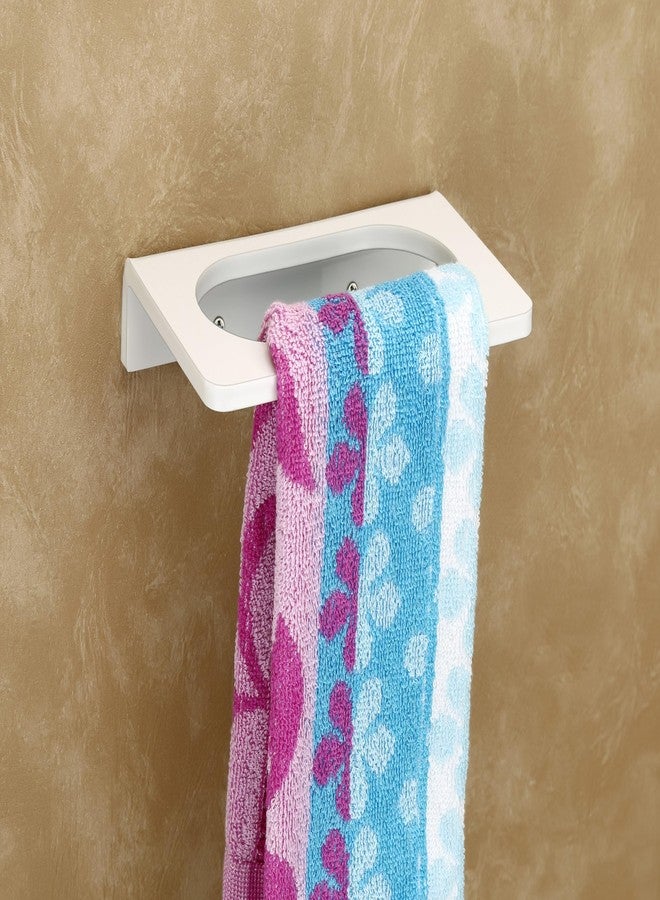 HAPPI Unbreakable Acrylic Oval Shape Napkin Ring, Towel Ring, Napkin Holder, Towel Hanger Stand Wall Mounted for Bathroom Accessories (White) - Image 1